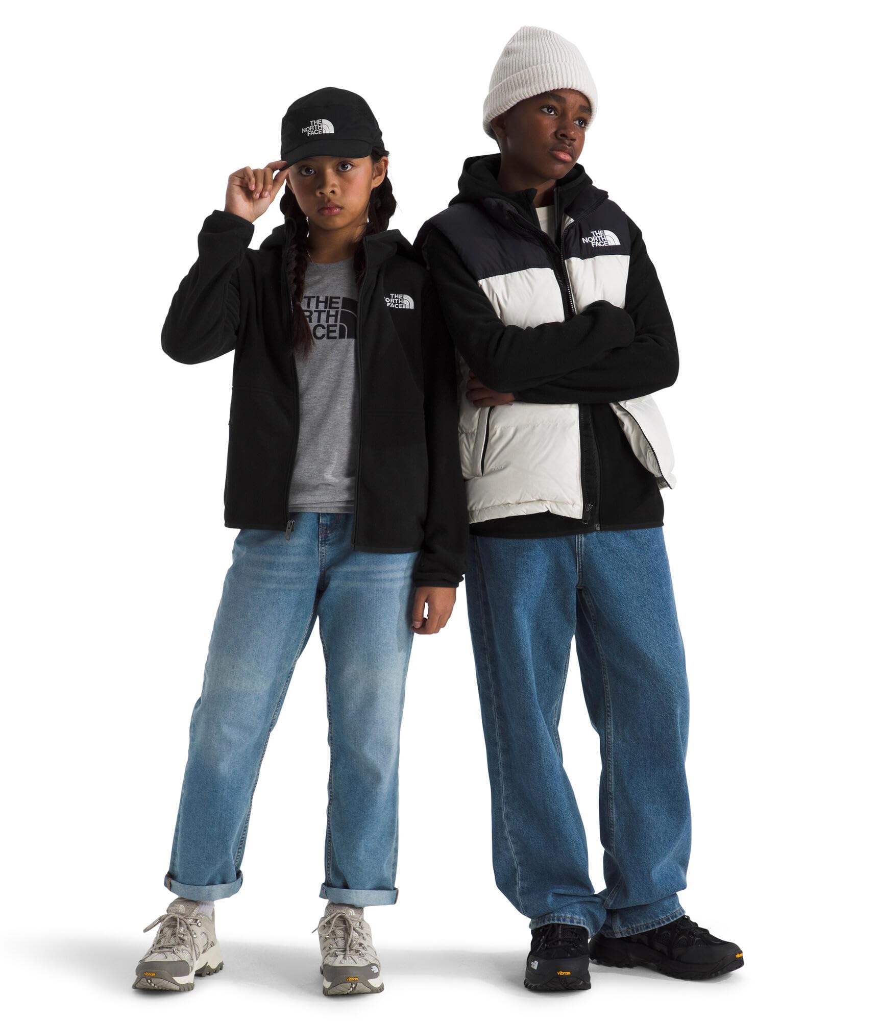 The North Face Unisex Glacier Full Zip Hooded Jacket - Lightweight Fleece Hoodie for Boys & Girls, Secure Zip Hand Pockets