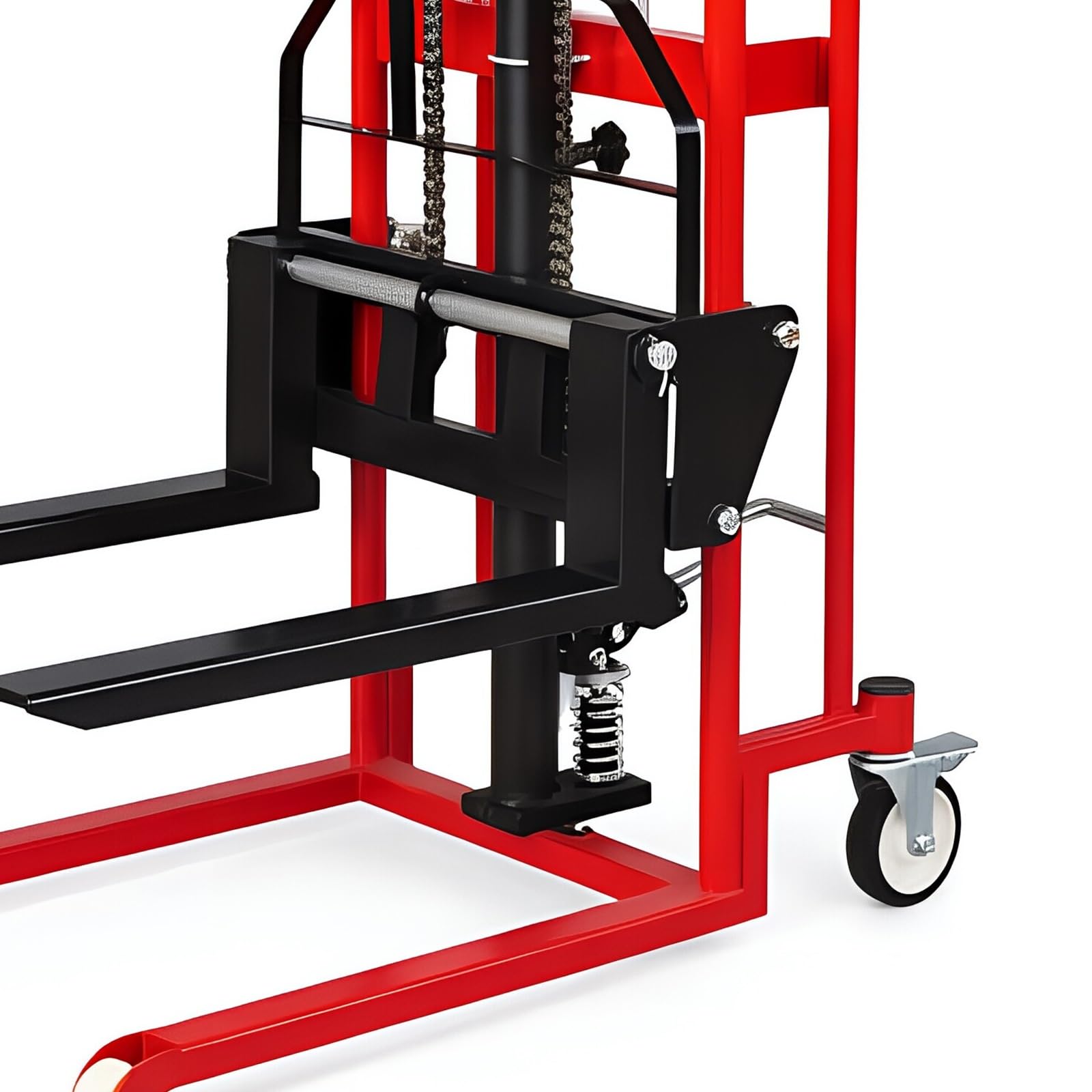 Transpallet Impilatore a sollevamento manuale Carrello a forche con rotelle girevoli idrauliche da 260 kg for impilamento in magazzino