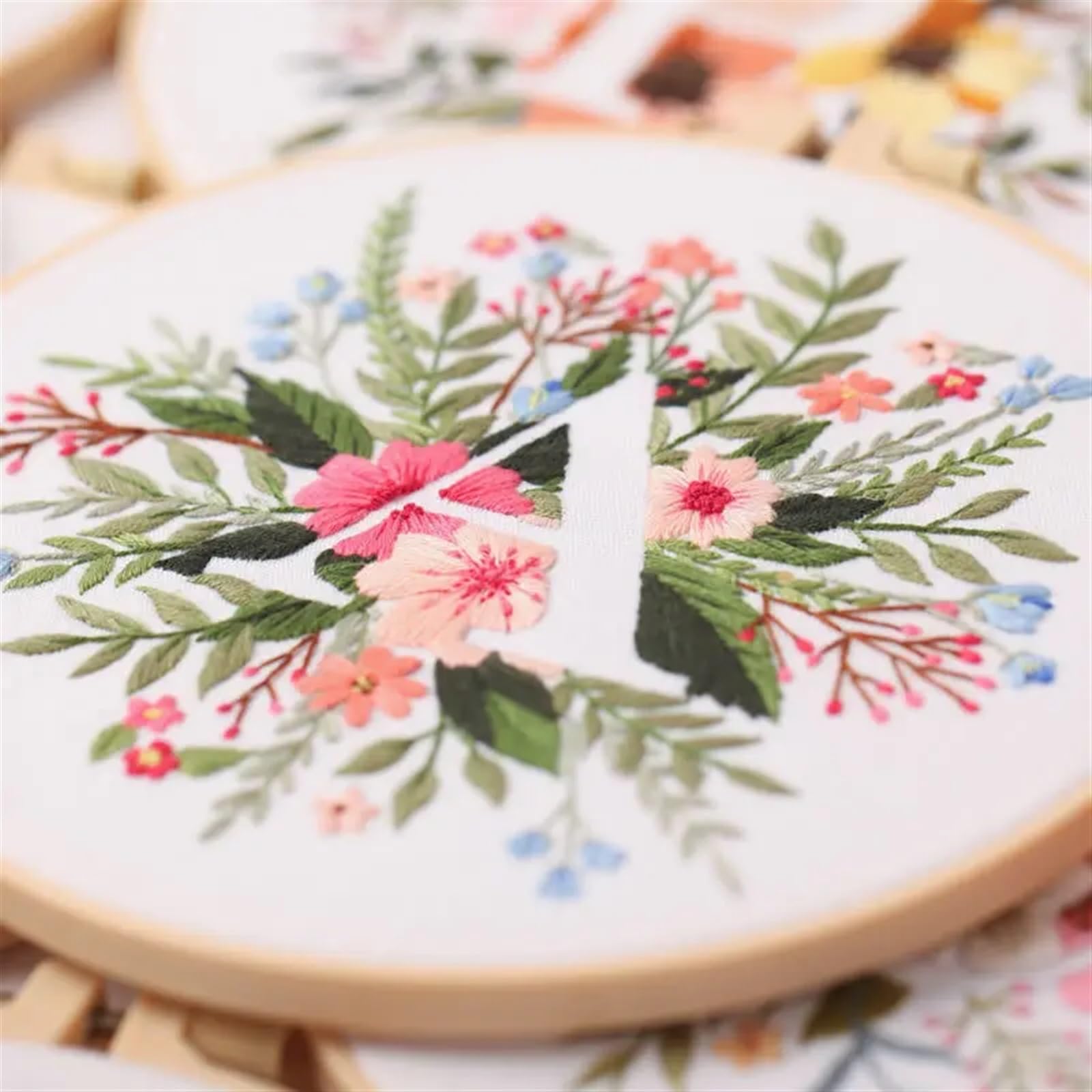 haft, Zestaw do haftowania, dla początkujących i dorosłych. startowy haftu(Color I,With 20cm hoop)