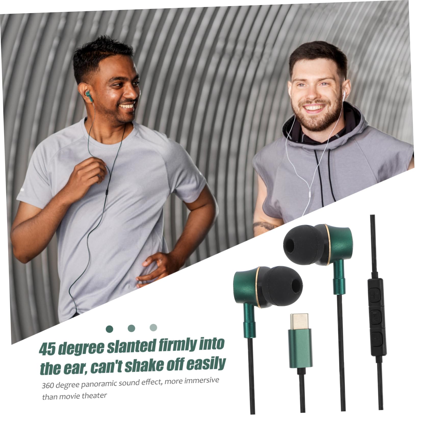 Angoily 5pezzi Auricolari Type-c Con Microfono Cuffie In-ear Antirumore Per Smartphone e Tablet Controllo Tre Tasti Comfort Ottimale e Suono Immersivo Per Musica e Chiamate