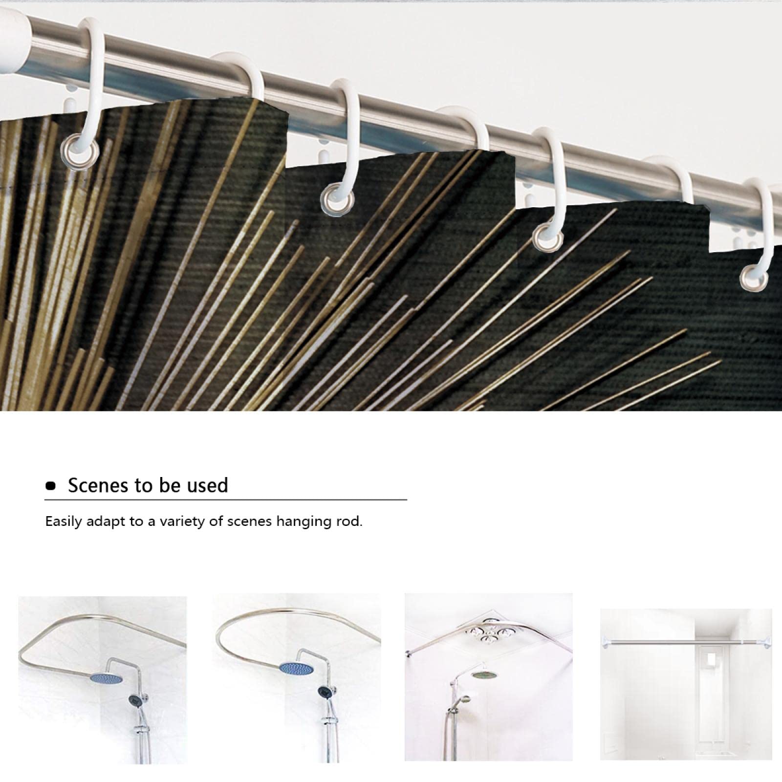 tende doccia nera extra lunga impermeabile tessuto doccia Tende d'oro linee per ufficio arredamento moderno Tende bagno morbido Hotel Qualità 200Wx200L cm