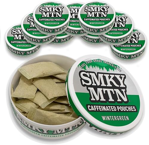 Miniatura 10 de Smokey Mountain Bolsas con cafeína, sabor a café, sin tabaco y sin nicotina, 10 latas, 15 bolsas por lata