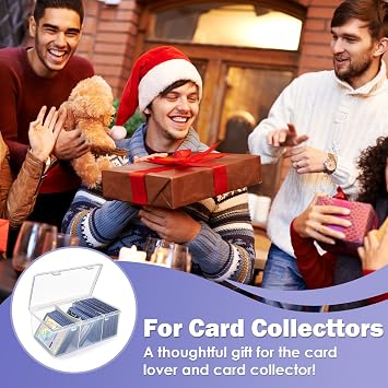Ngdiluxury Toploader Storage Box, Trading Card Storage Box with Dividers 500+ Plastic Baseball Card Storage Box for Sports Cards 100+ Top Loaders BCW MTG Magic TCG Yugioh Playing Card Case