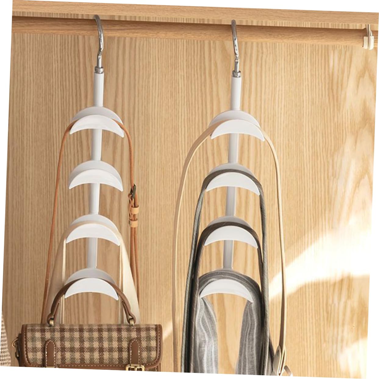 Cabilock 3 Piezas Organizador Colgante Multifuncional para Bolsos y Bufandas con Gancho de Grados para Almacenamiento Armario para Accesorios y Ropa