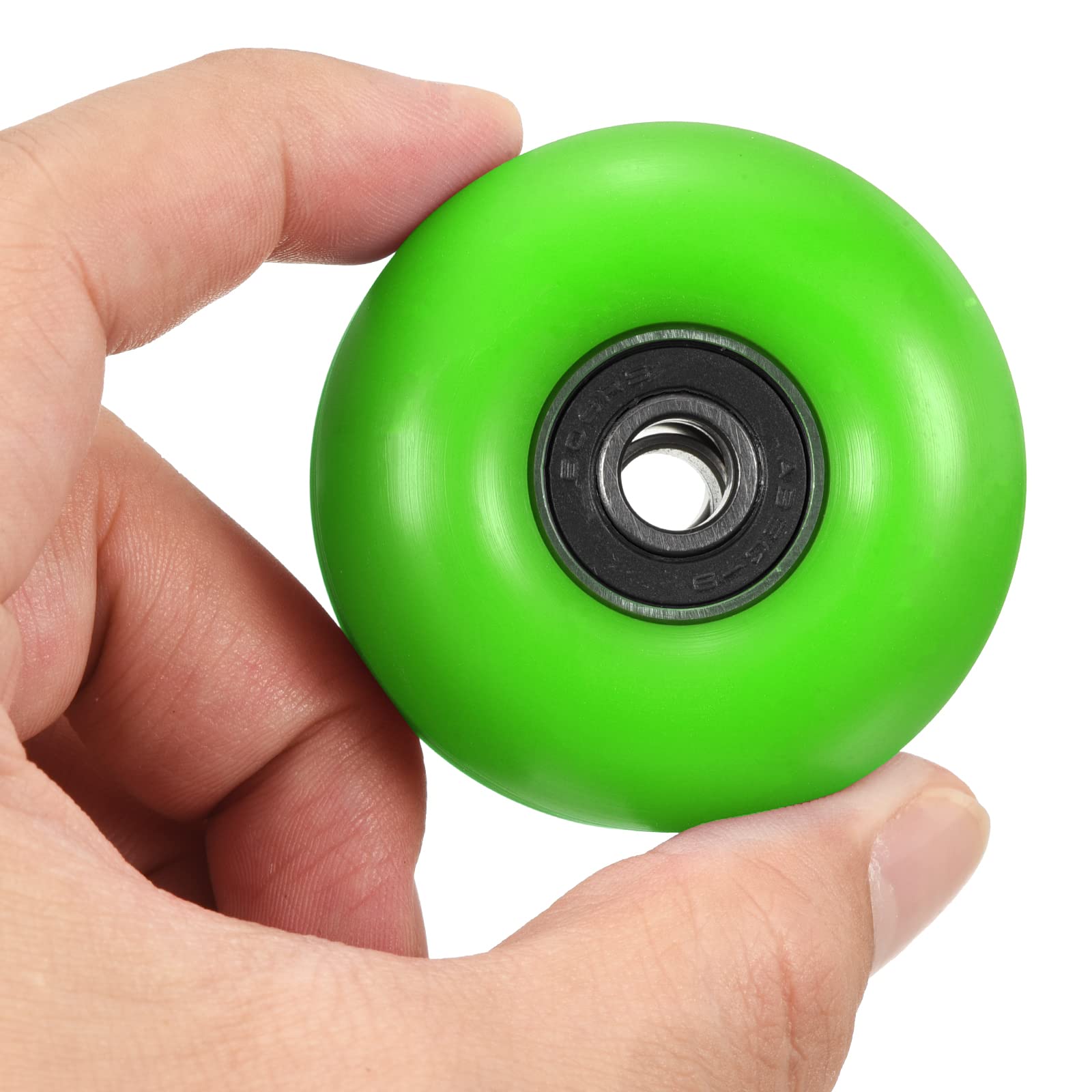 PATIKIL Lot de 4 roues et roulements de skateboard de 52 mm pour skateboards, cruiser, roues de rechange 95A, vert et noir