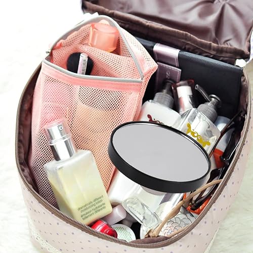Miniatura 7 de Espejo de maquillaje compacto con ventosas, espejo portátil redondo para viajes y baño para aplicación cosmética detallada y eliminación de