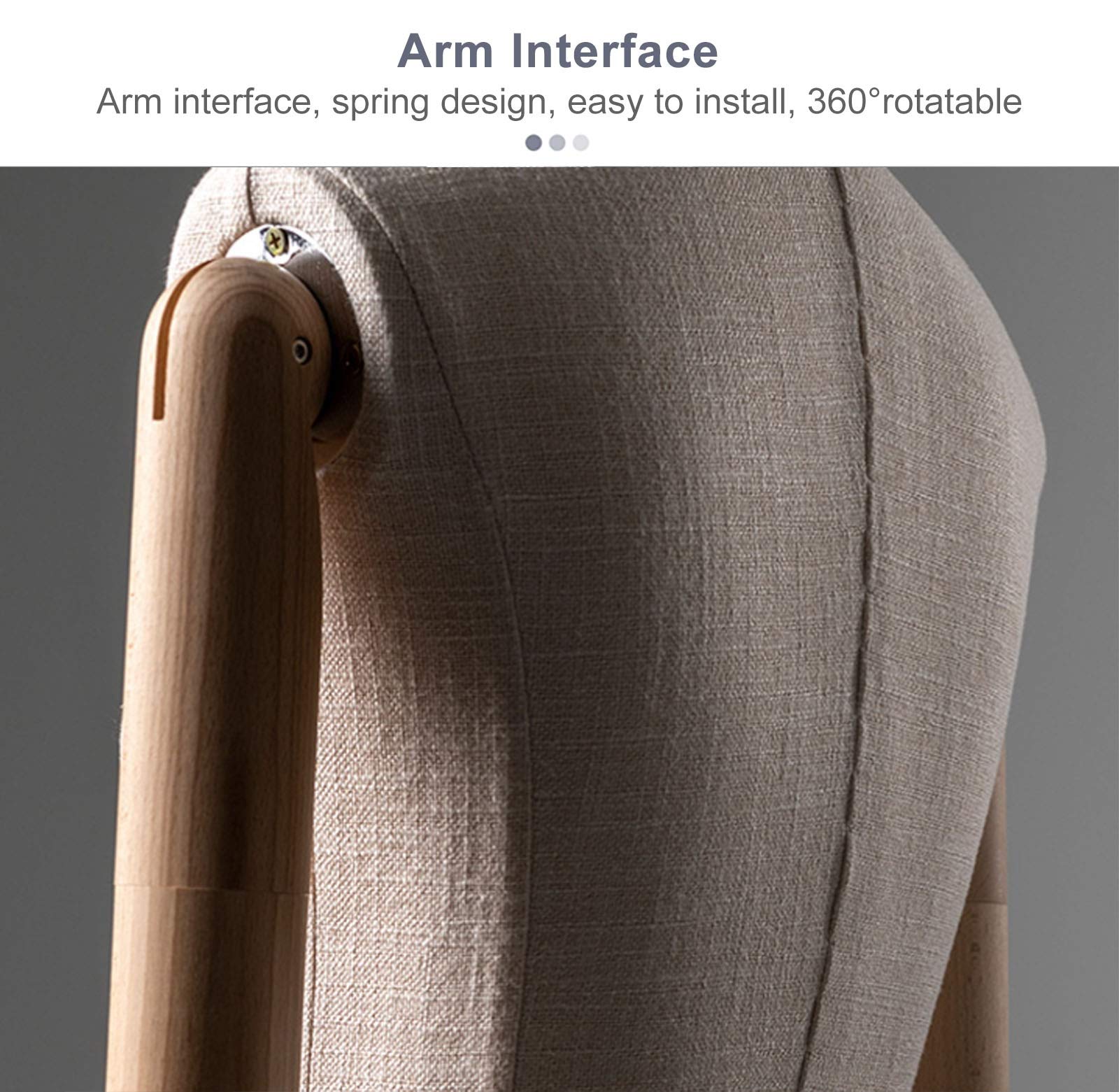 Manichino da Esposizione per Abiti, Busto, Mezzo Corpo Femminile con Testa in Metallo, Altezza Regolabile: 140-175 Cm, Braccia Flessibili Staccabili, Manichino,Gold Stand-One Size