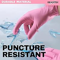 Vista 4 de Beastek Nitrile Disposable Exam Gloves, 4Mil 100 Ct Powder-Free Latex-Free Food-Safe for Cooking Medical Esthetician, Orchid