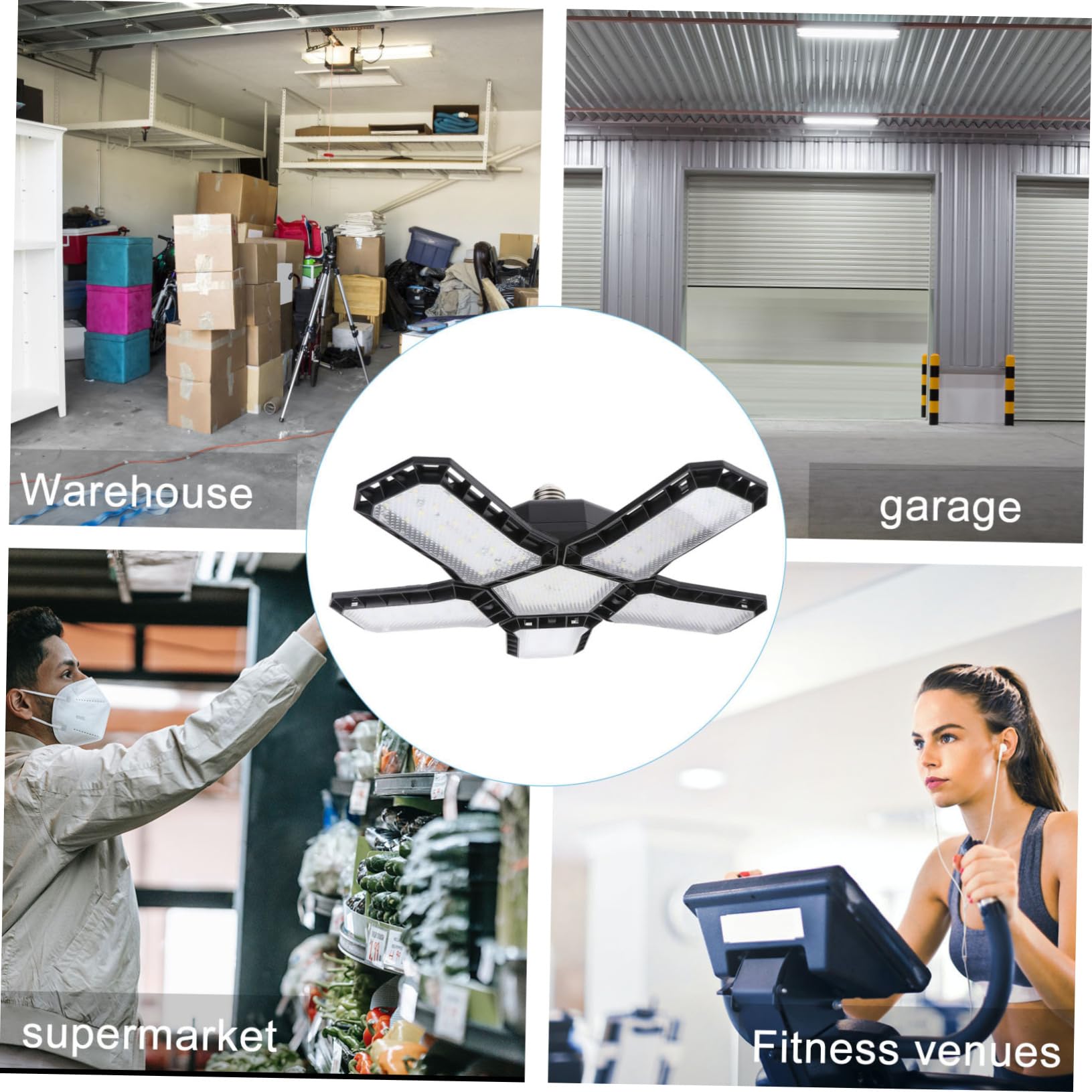 80w Garage Industrial Light Led Can Lights Panel Folding Ceiling High Efficiency — view 8