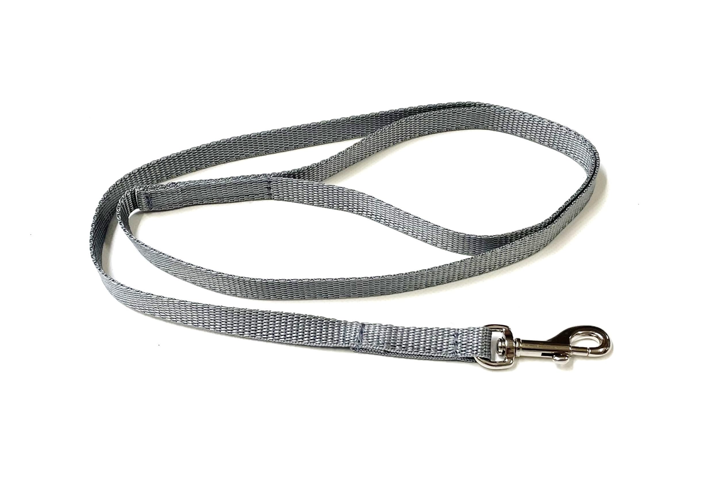 Dog Training Lead Small Dog Puppy Leash Tracking Recall Obedience Strong 13mm Webbing (Silver/Grey, 45 Inches)