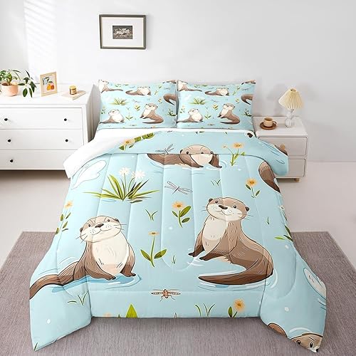 Miniatura 18 de Juego de edredón de olas oceánicas, tamaño Queen, juego de ropa de cama náutica retro con brújula de faro para mujeres, hombres y niños, decoración