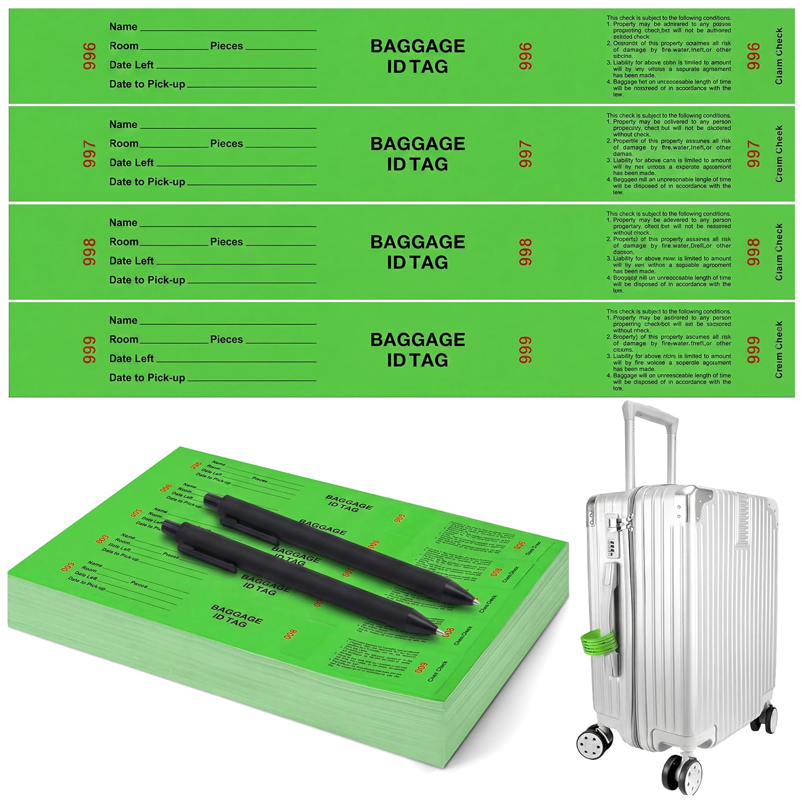 Amazon.com: Feifeiya 1000 Hotel Luggage ID Tags with Transfer Tape