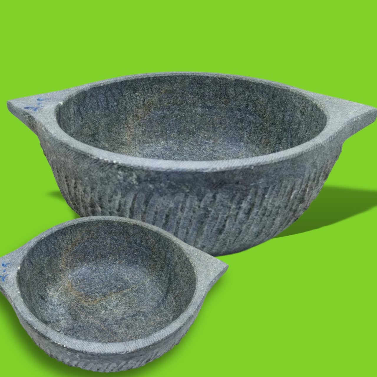 Kiruba Stores 1.5 Litre Hand Made Kalchatti (Kerala Kadai Model) | Natural Stone Cooking Pot | Traditional Soapstone Cookware for Curry, Kuzhambu & Gravies-image-35