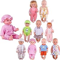 Vista 1 de Alive - Accesorios de ropa para muñecas de bebé, 9 conjuntos para muñeca de bebé de 14 a 15 pulgadas y muñeca de 18 pulgadas, vestido de ropa