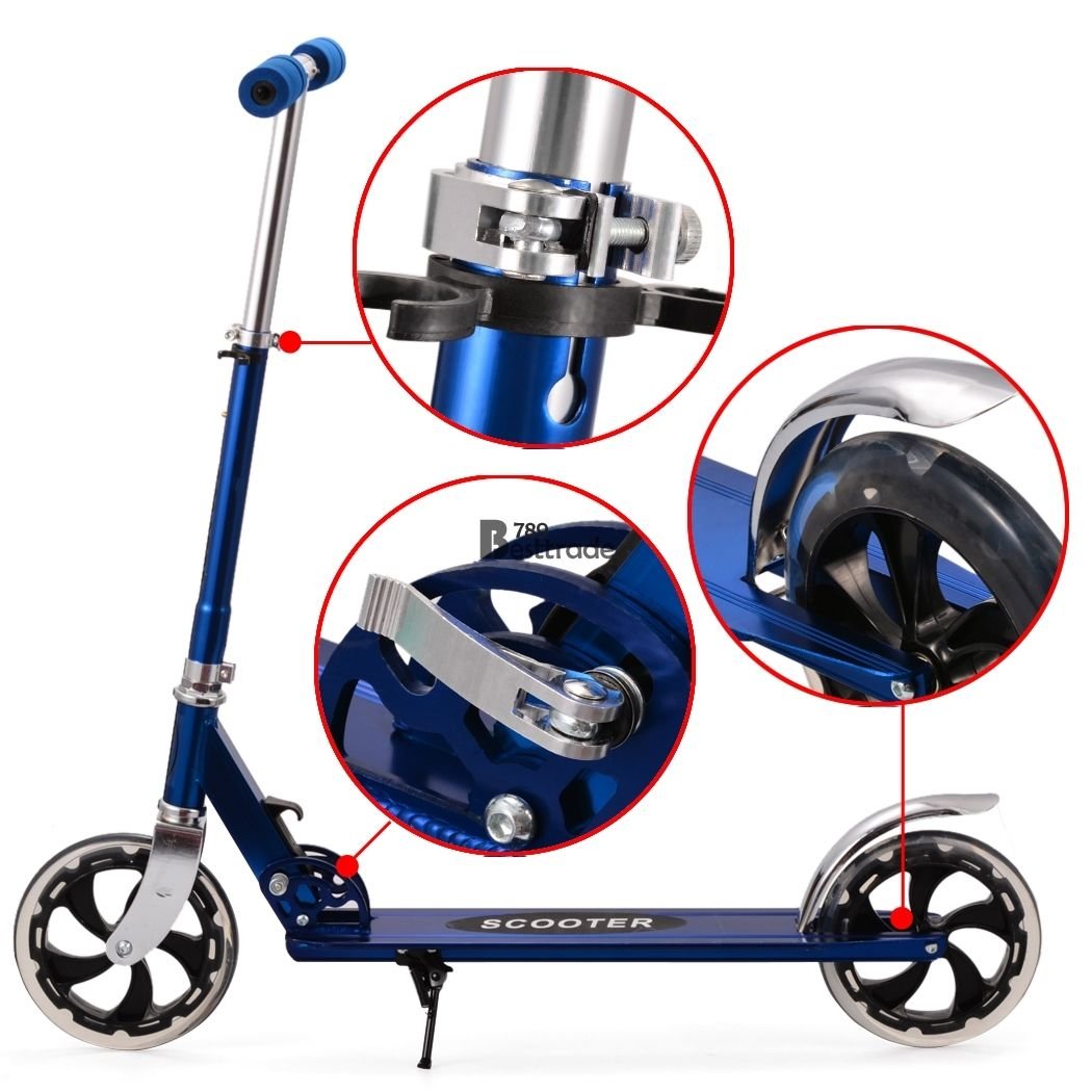 Folding Kick Scooter Kids/Adult 2 Wheels Outdoor Ride Push Exercise Scooter BT7E-Blue