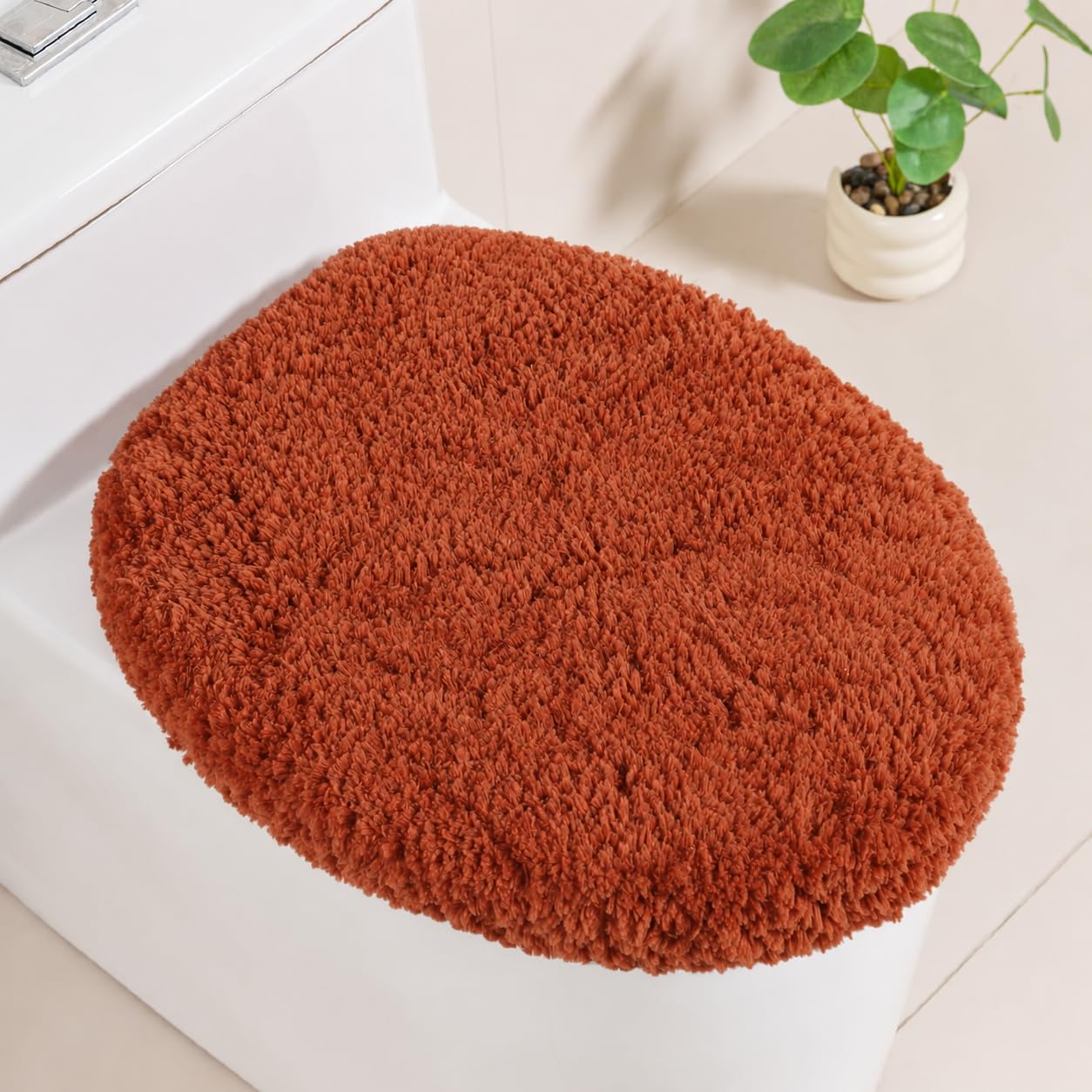 Microfiber Elongated Toilet Seat Cover, 19.5"x15" Machine Washable