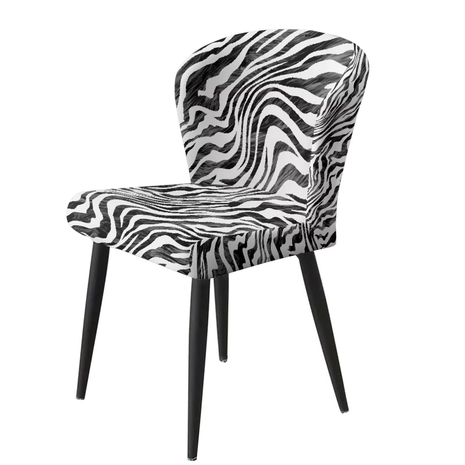 Sellikakes Soft Bar Stool Slipcovers Dust-Proof Zebra Skin Print Bar Stool Seat Dust Covers Stretchy Bar Stool Covers with Elastic Band Set of 2 (Black&White)