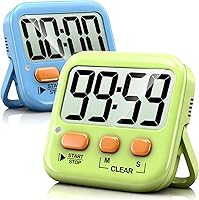 Vista 14 de Antonki Paquete de 2 temporizadores digitales para niños, temporizadores de cocina magnéticos de cuenta regresiva para cocinar, huevos, aula