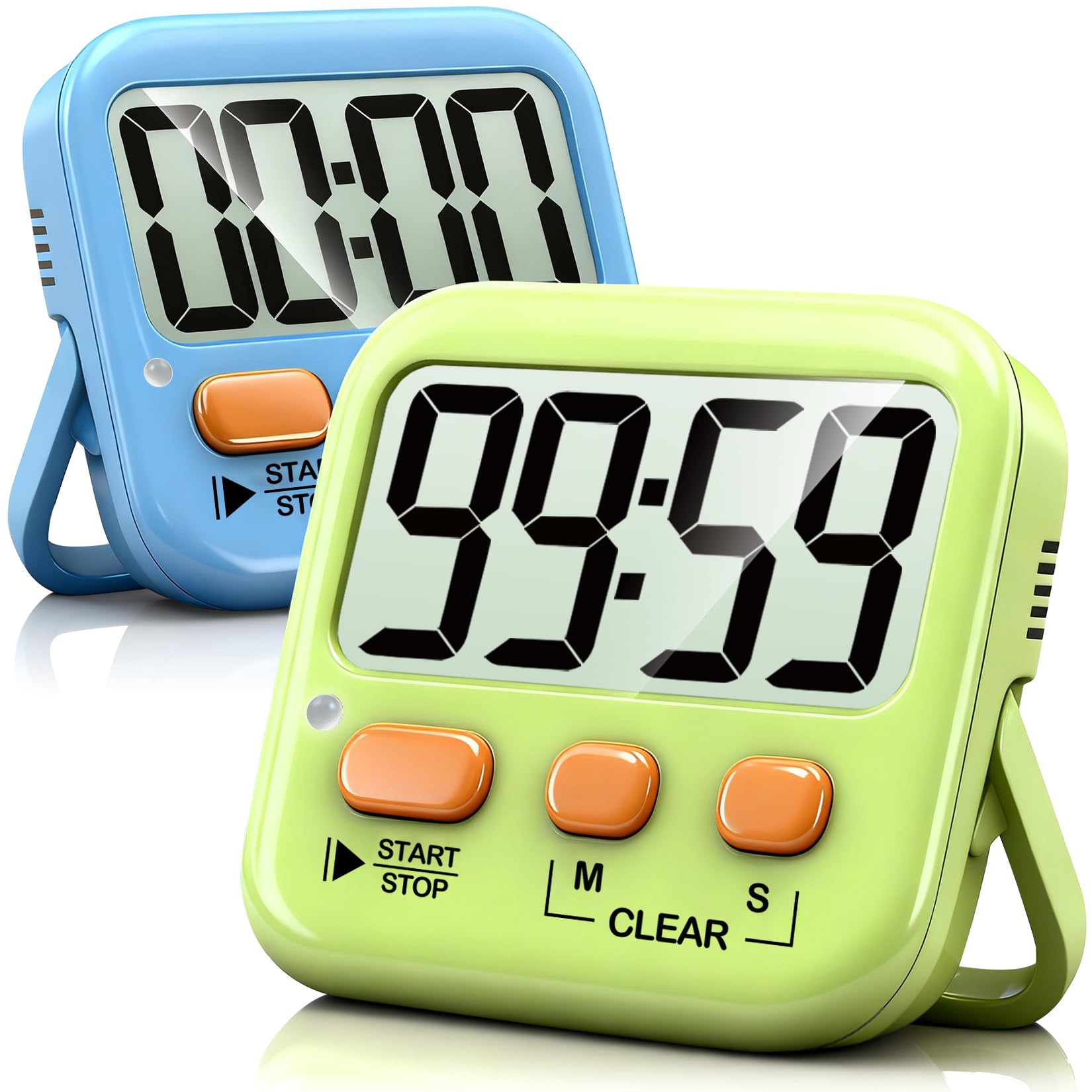 2 Pack Digital Timer for Kids, Magnetic Countdown Kitchen Timers for Cooking, Egg, Classroom, Teacher, Exercise, Study, Oven - Battery Included