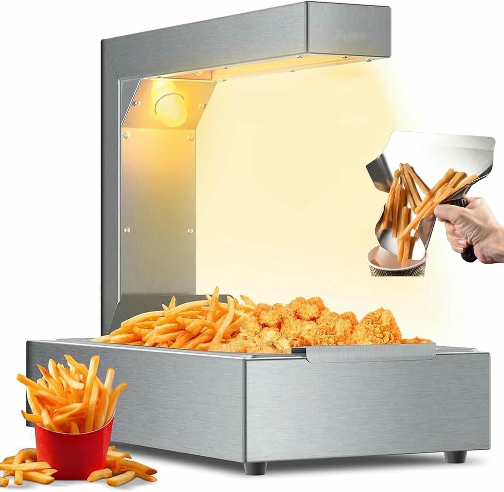 Réchauffeur de frites évite les aliments froids avec sa lampe électrique