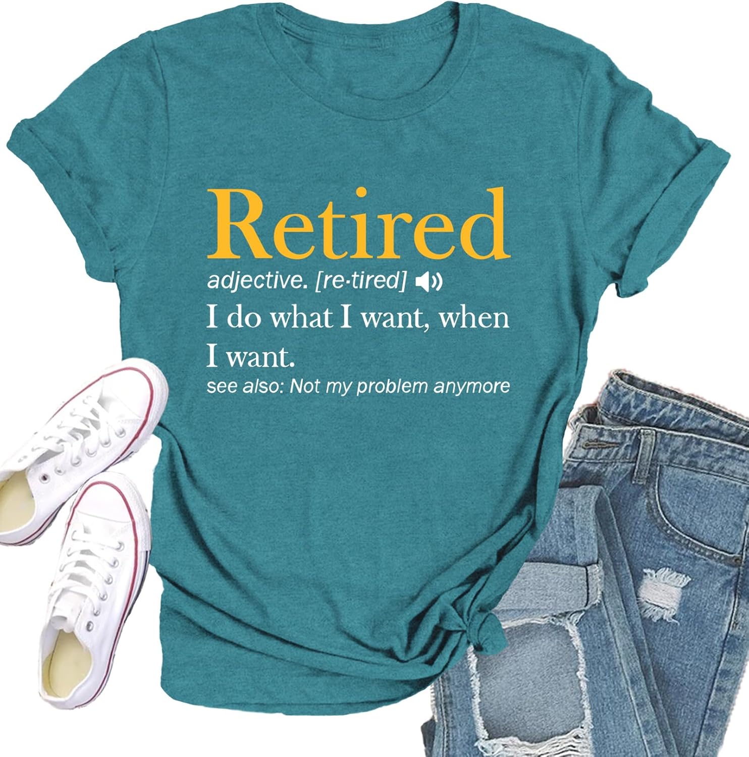 Qskall Retirement Shirts for Women Retired Teacher T-Shirt Grandma Retired Tee Tops