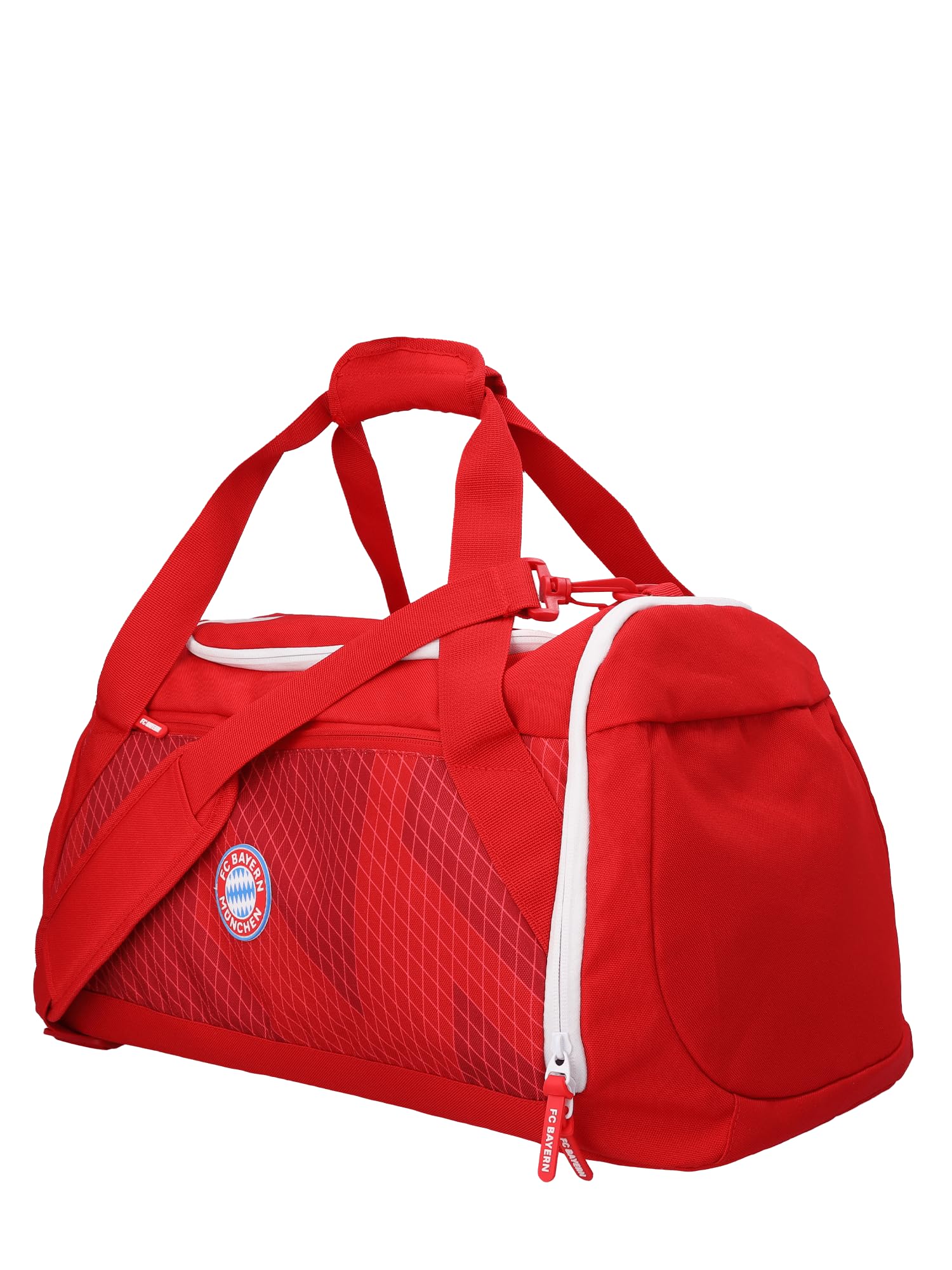 FC Bayern München Torba sportowa dla kobiet i mężczyzn (czerwona) I torba podróżna 35 l z kieszenią na buty i paskiem do noszenia na ramieniu, oficjalna licencja