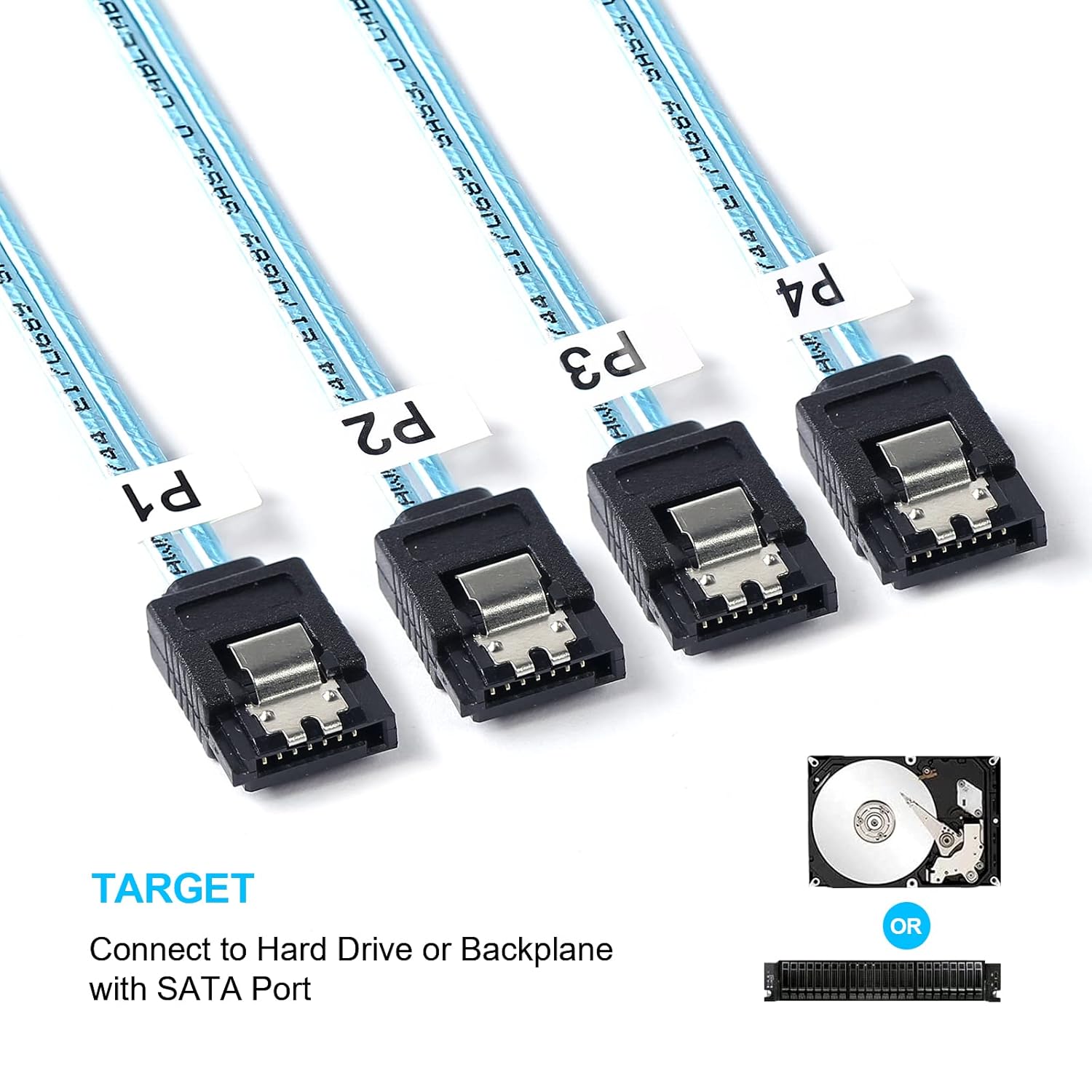 ADCAUDX 2Pack SFF-8643 to SATA: 1M SFF8643 Mini-SAS to SATA Forward Breakout Cable Mini SAS HD SFF8643 Controller to Hard Drive (3.3FT)