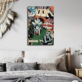 Amazon.com: Hip Hop Poster MF Doom Poster Metal Face Rapper