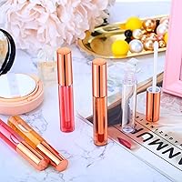 Vista 4 de Nuanchu 100 tubos de brillo de labios de 0.3 fl oz a granel, recipientes de plástico vacíos para brillo de labios, tubos transparentes, bálsamo