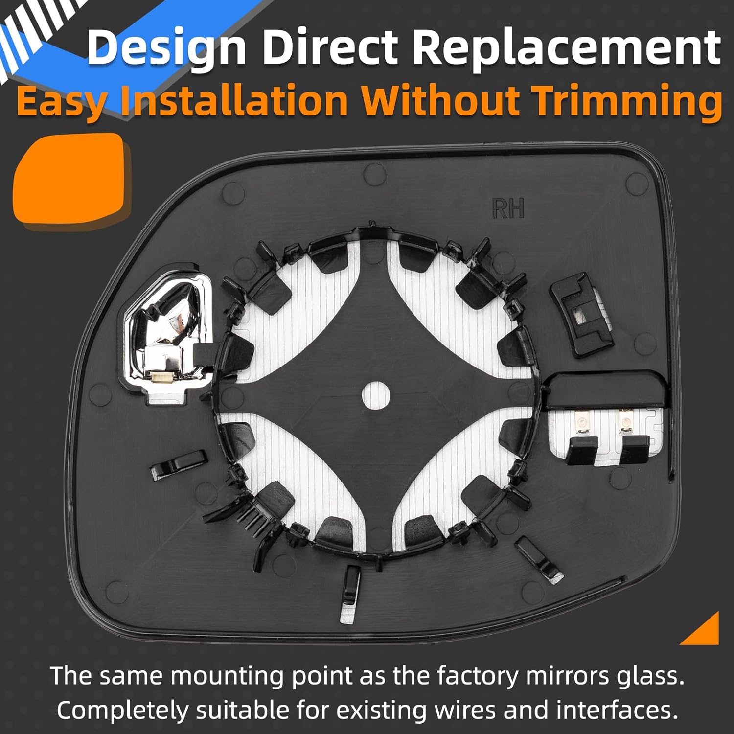 Passenger Side Mirror Replacement for Ford Maverick 2022 2023 2024 - Right Side Mirror Glass, Rear View Mirrors Glass with Power Heated & Blind Spot