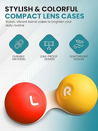 Miniatura 7 de SPORTS WORLD VISION Lentes de contacto Almacenamiento de Viaje Estuches planos Agarre Suave a Granel Comprar Caja Tornillo Top Marcada R & L  1 Pcs