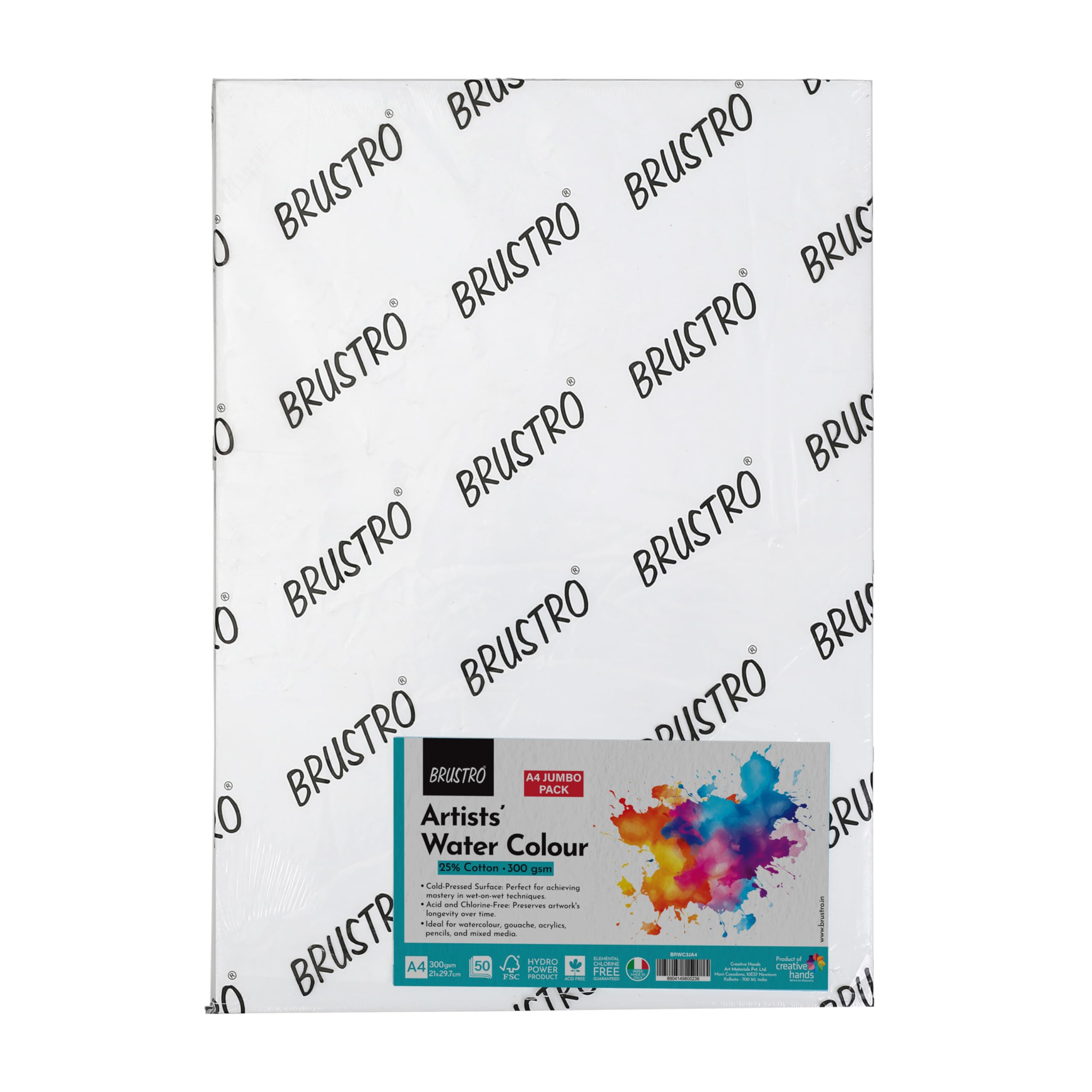 Brustro Artists Watercolour 25% Cotton 300gsm Cold Pressed Jumbo - A4 (50 Sheets) (B07SM9T3HY) Amazon Price History, Amazon Price Tracker