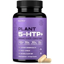 Organic Plant 5-HTP+ Supplement | 30 Day Supply | Supports Memory, Mental Focus, Cognitive Health & Energy | Promotes Healthy Mood & Brain Function | Vitamin B6 & L-Theanine