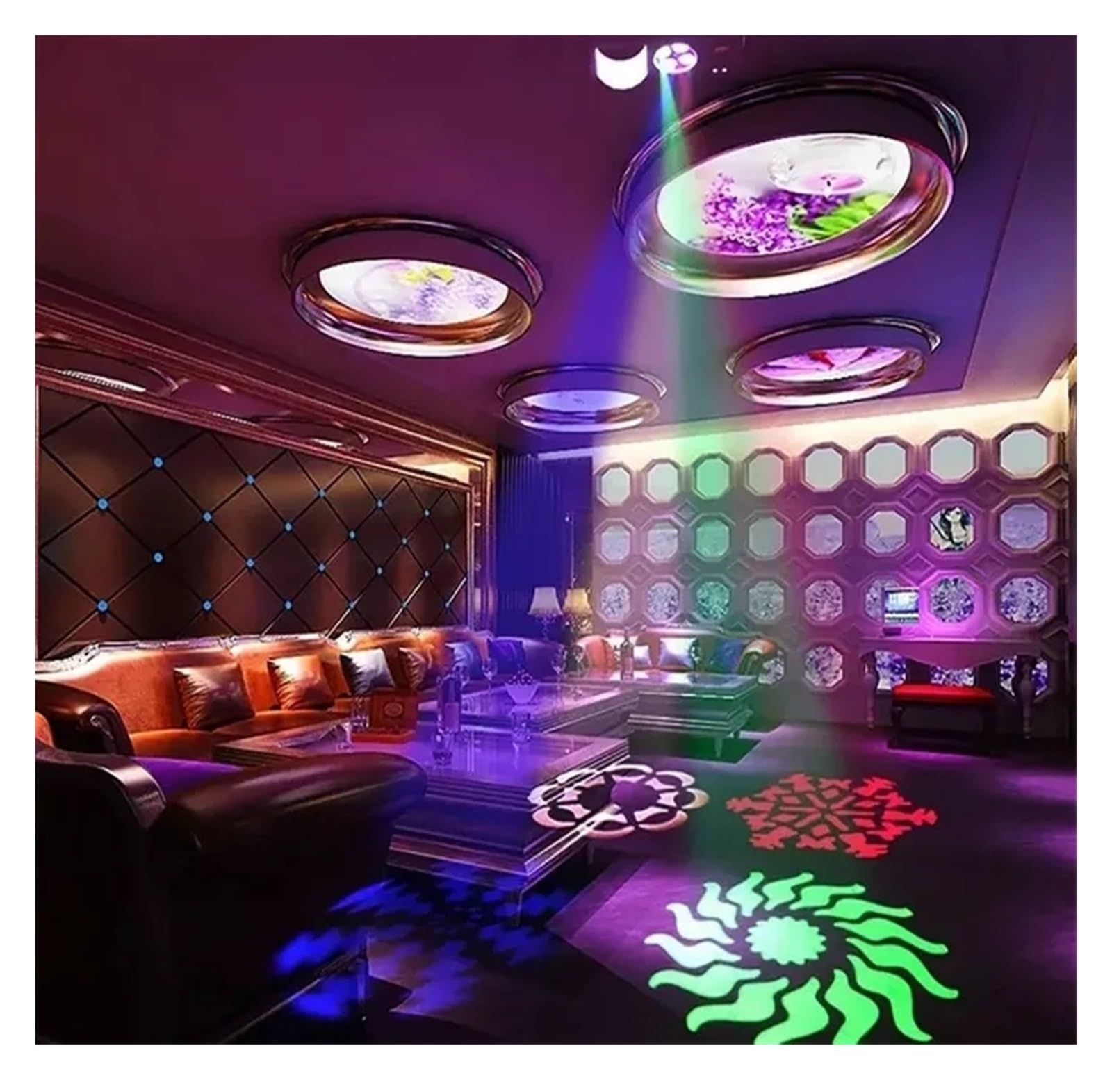 Światła sceniczne, 4 w 1 efekt LED lampa błyskowa Gobo światło stroboskopowe Derby DMX512 Disco Club Party oświetlenie barowe Auto dźwięk sceniczny świetlny