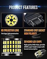 Vista 2 de LUYED 3156 3157 Bombilla LED de marcha atrás 6500 K xenón blanco súper brillante 3056 3057 3057K 4157 bombillas LED con proyector para luces
