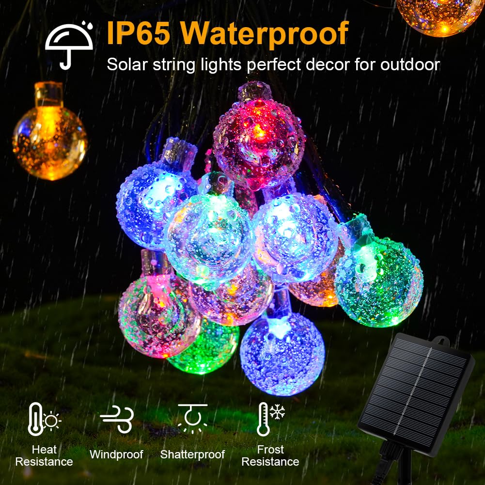 AUAUY Solar String Lights, 11M/36FT 60 LED Globe Fairy Lights - Image 3