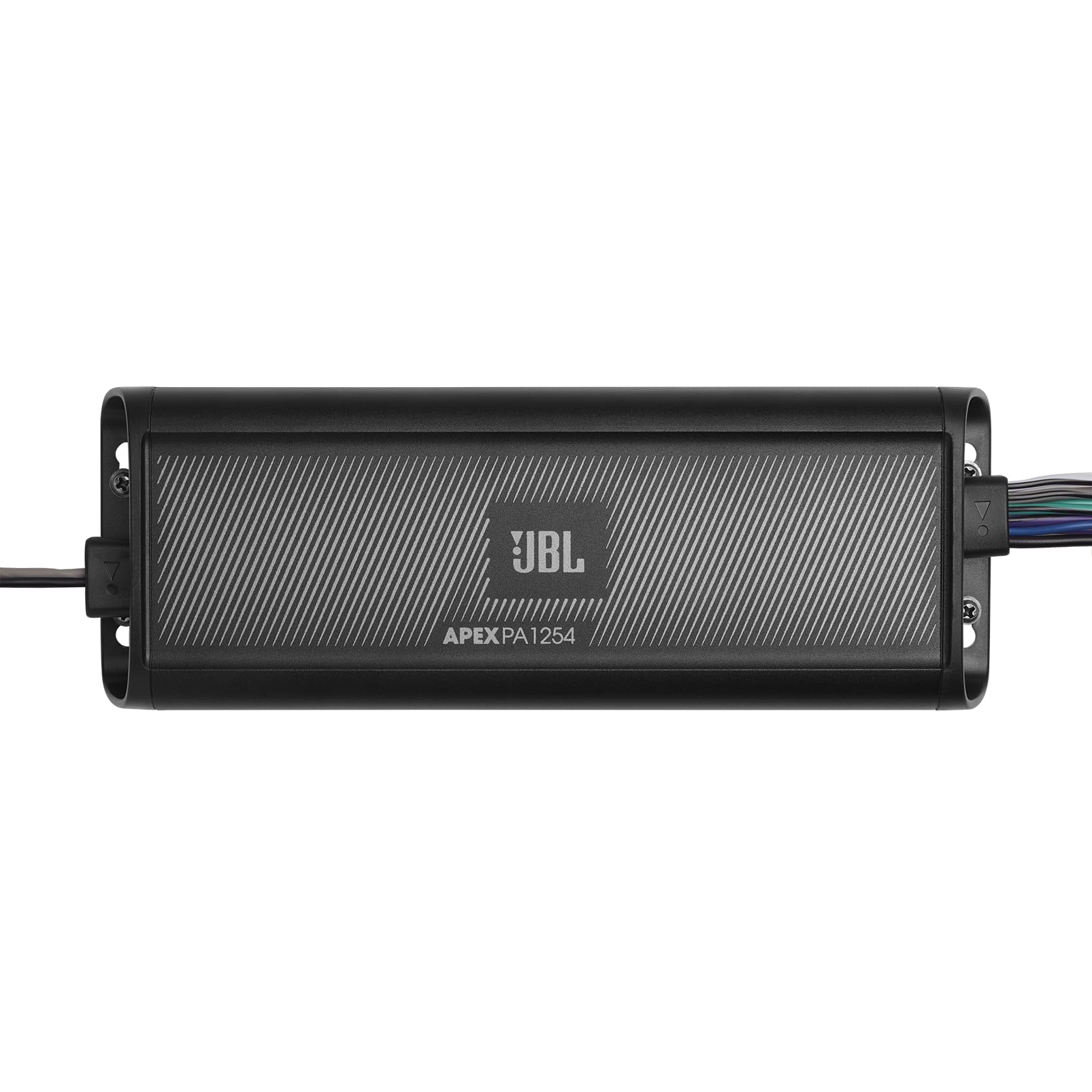 JBL Apex PA1254 Amplificador Compacto 4 Canales Clase D con 1250W Pico, 125W×4 a 2Ω, 75W×4 a 4Ω y 250W×2 en Puente, filtros 60/80/120Hz seleccionables y Rango Completo 20Hz–20kHz para Sistemas