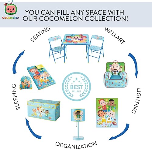 Miniatura 5 de Idea Nuova Cocomelon - Baúl plegable de almacenamiento de juguetes para niños, duradero con tapa