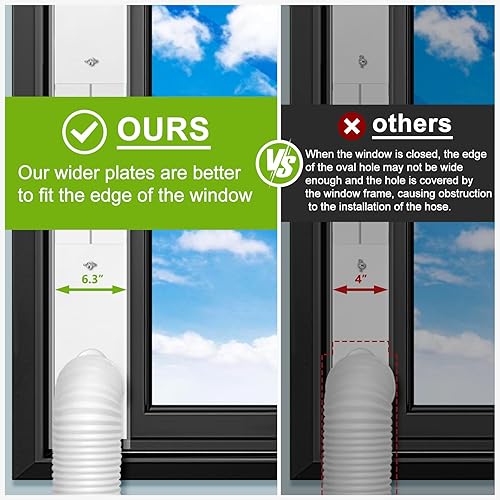 Miniatura 4 de Kit de ventilación portátil de ventana de CA, kit de sellado de ventana de CA, kit de ventana de aire acondicionado portátil, longitud ajustable de