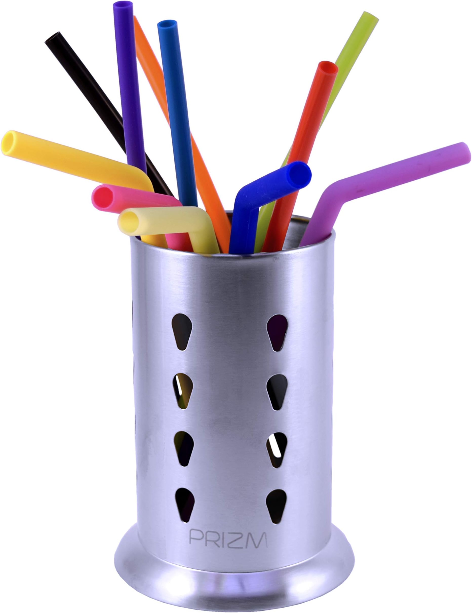 Prizm Metal Stainless Steel Straw Holder Drying Container and Utensil Holder