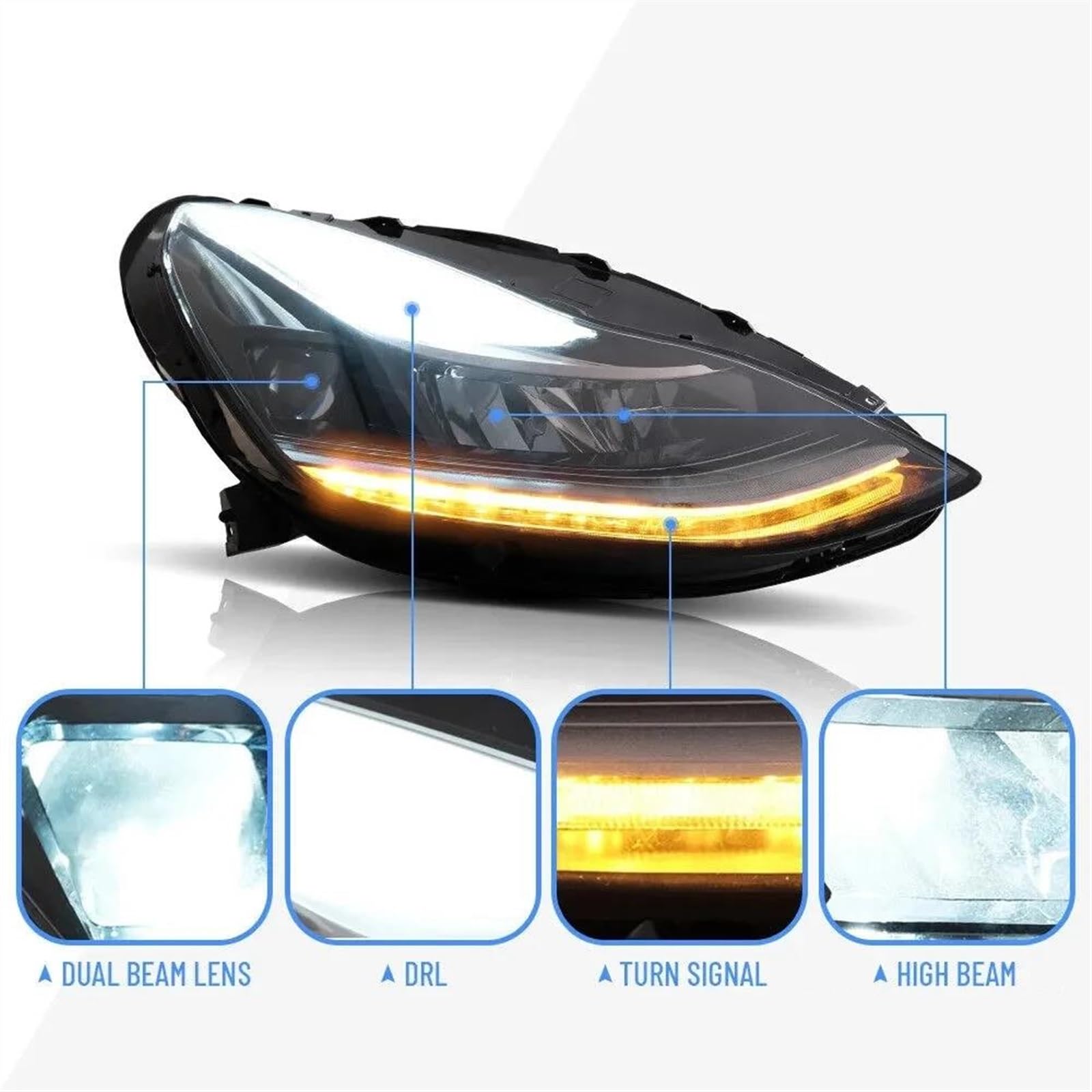 Amazon | 車用ヘッドライト Compatible With Tesla For Model Y 3 2023