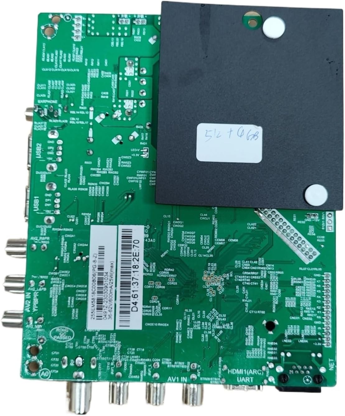 255E.818R02 ネットワークボード WIFI4 コア スマート TV マザーボード 512MB+4G リモコン