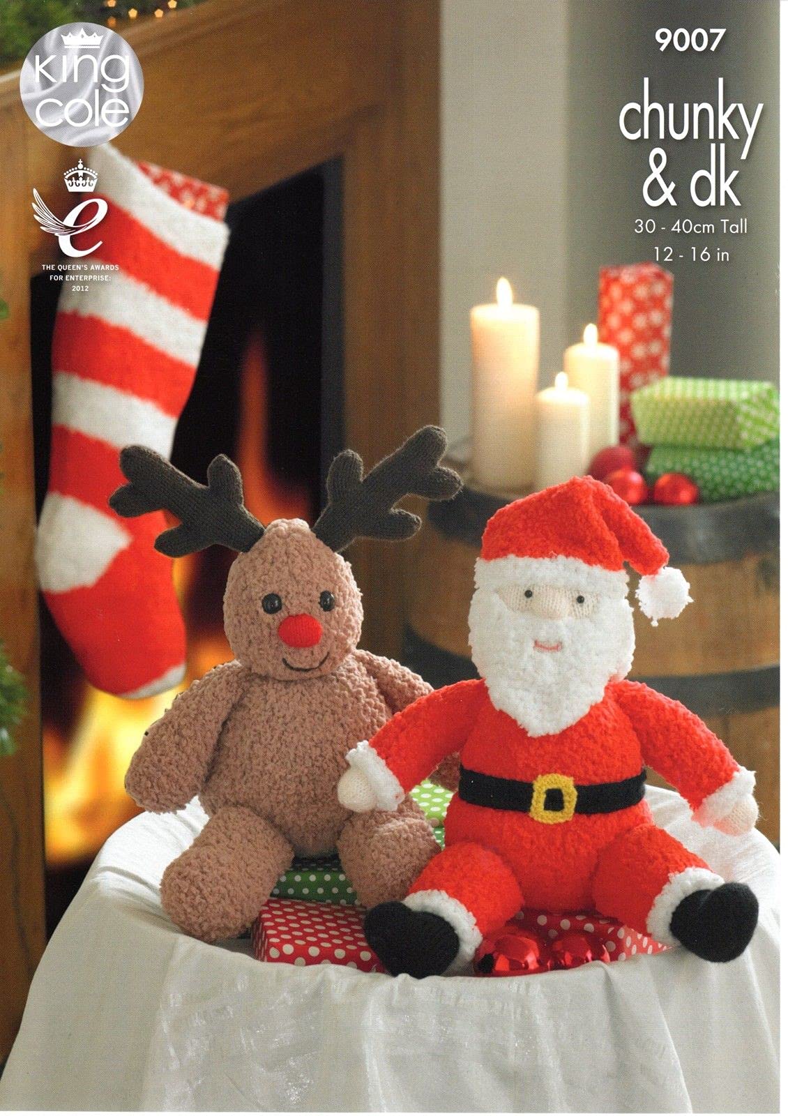 Dk & Chunky Knitting Pattern King Cole Knitting Pattern Dk & Chunky Yarn - Santa & Rudolph Toys & Stocking 9007