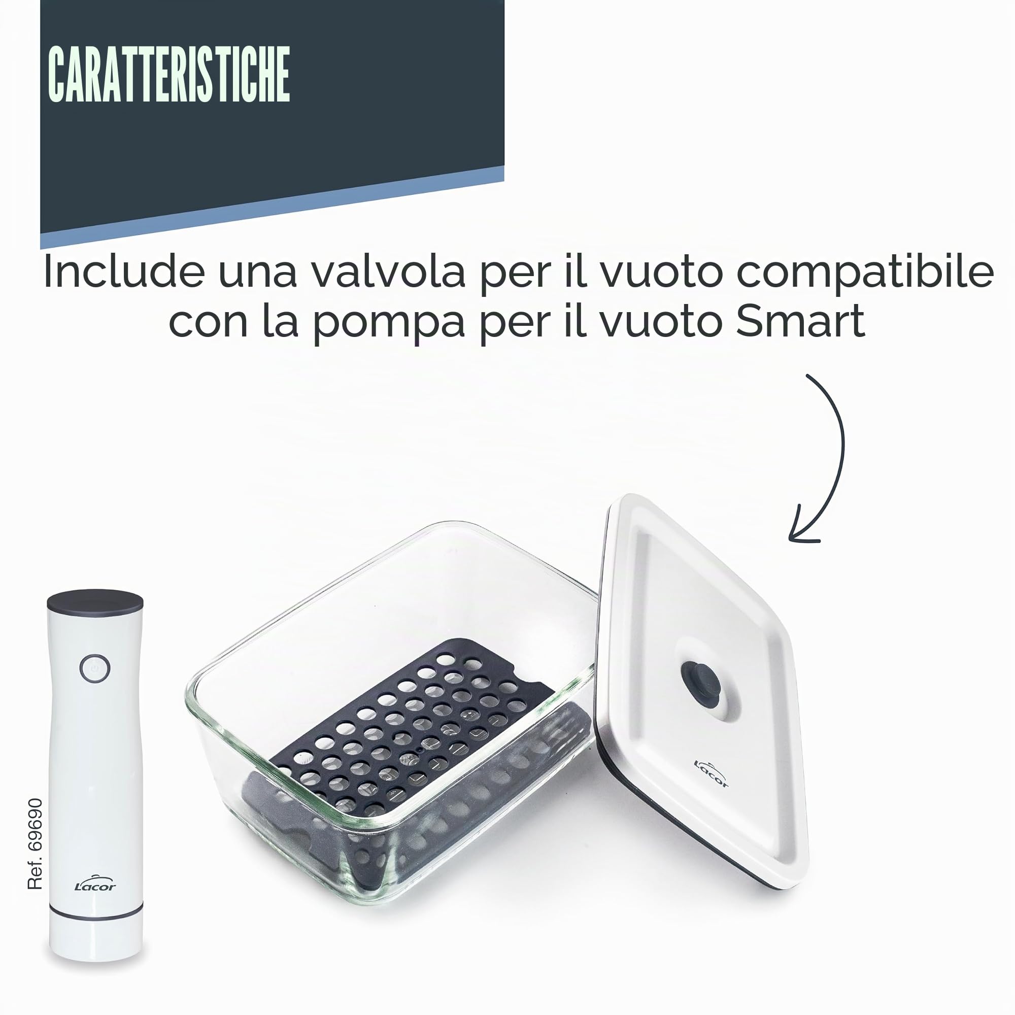 LACOR 69689 - Contenitore Ermetico, 1,5 litri, Smart, Vi... | Utensile professionale duraturo; progettato per prestazioni ottimali e una pulizia rapida in lavastoviglie