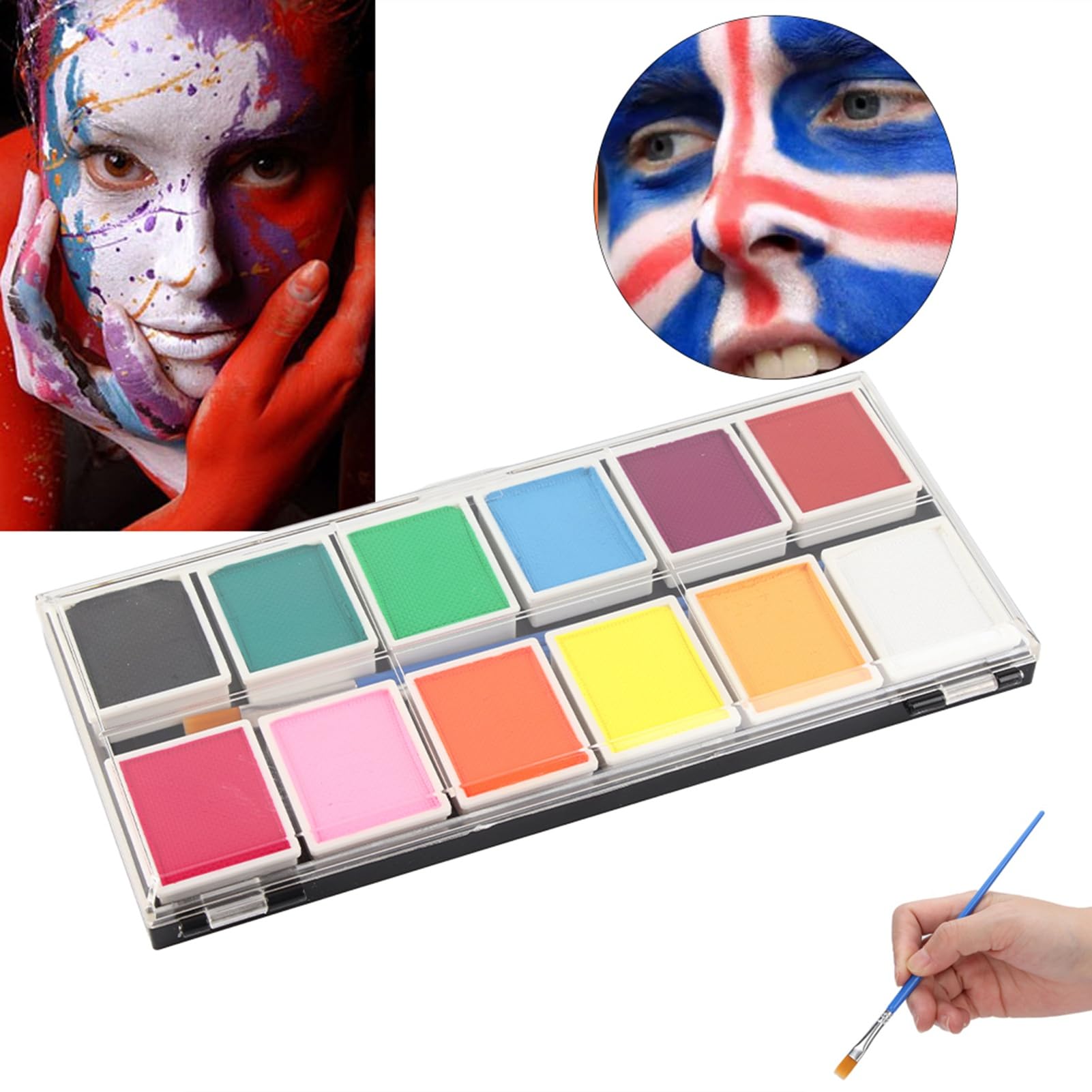 Trucco di Halloween a base d'acqua di pittura per il corpo in 12 colori