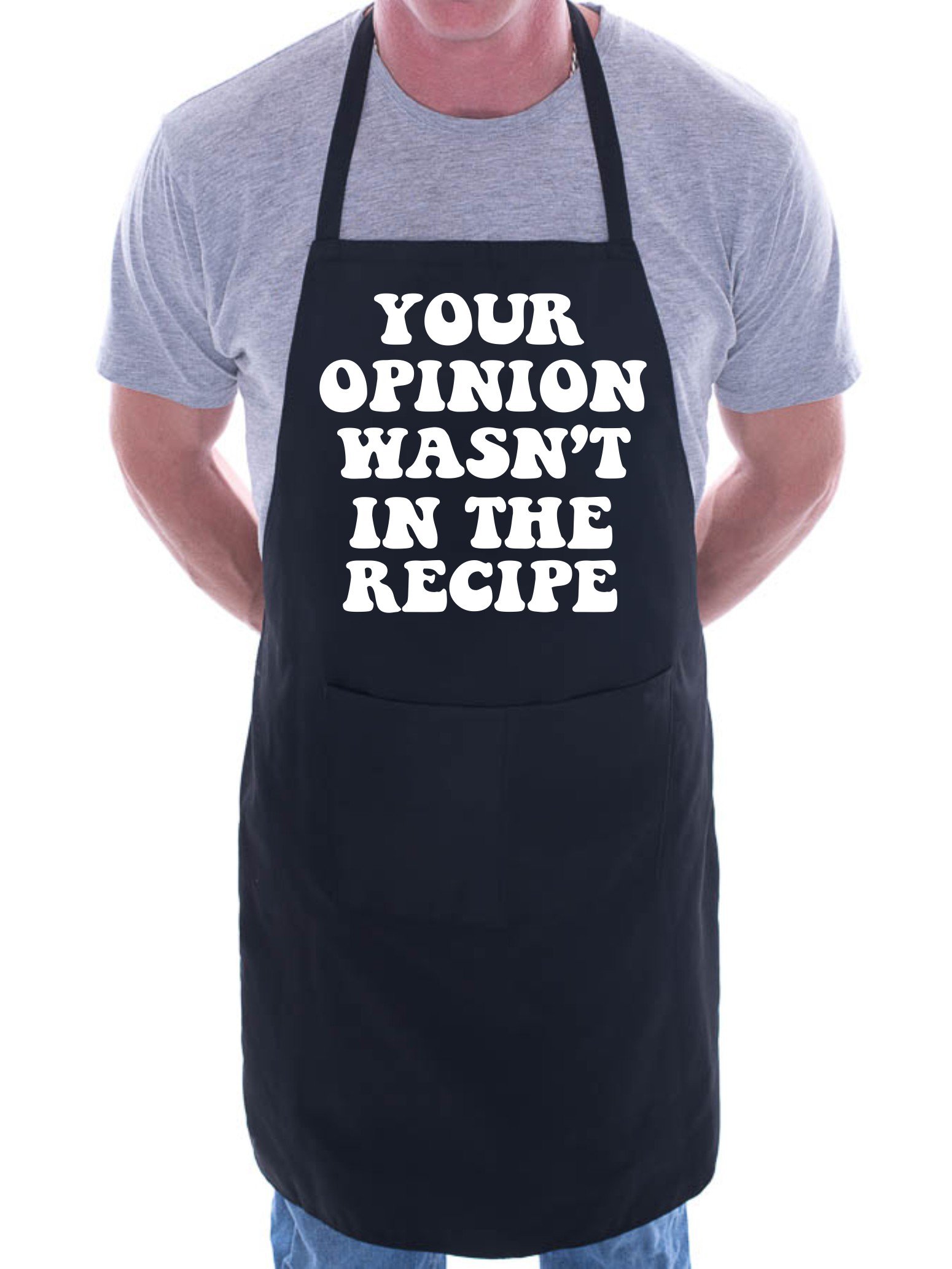 Print4u Men's Black Opinon Wasn't In Recipe Fathers Day Bbq Cooking Novelty Apron