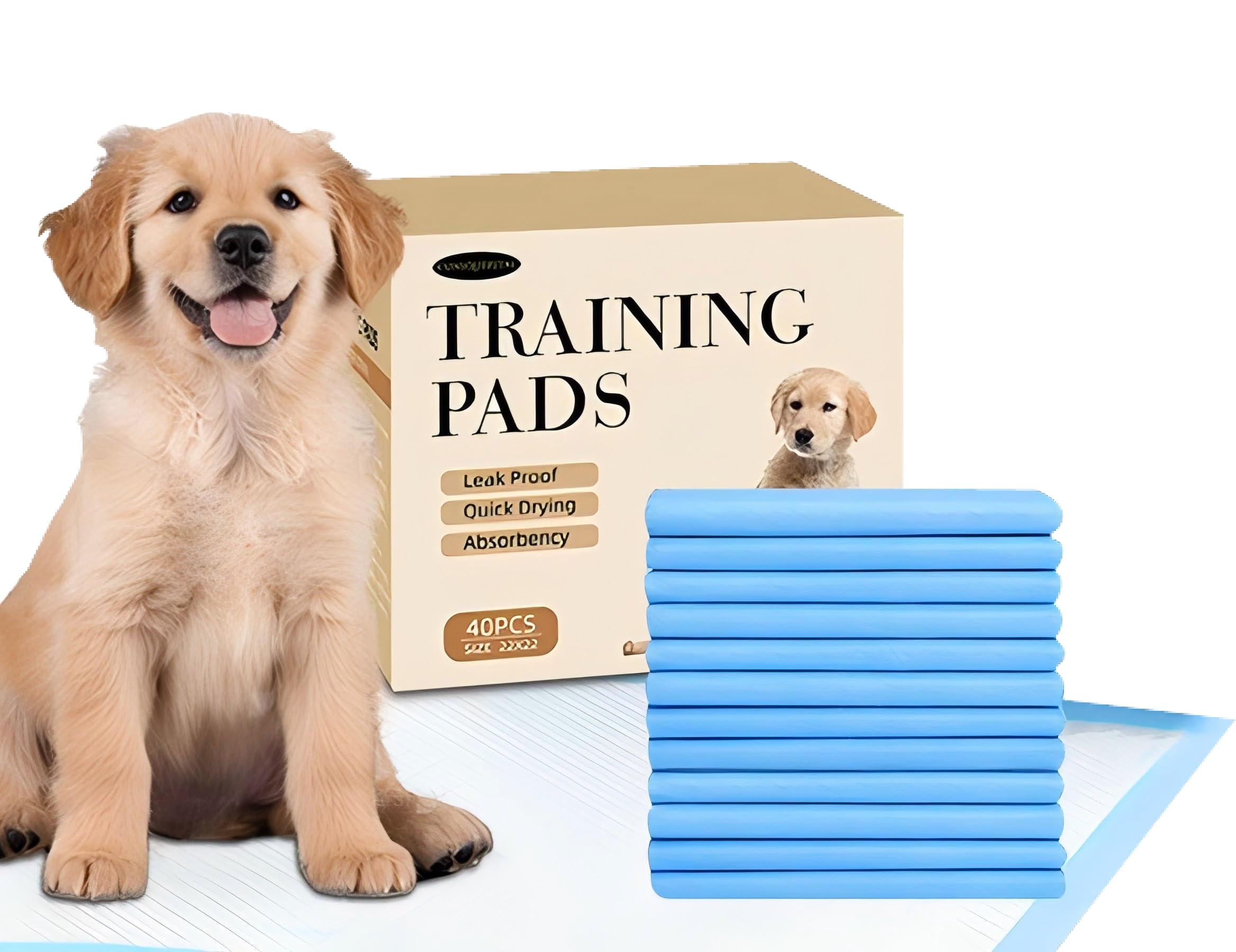 Almohadillas de entrenamiento para cachorros superabsorbentes a prueba de fugas, desechables y reutilizables, control de olores de carbón, secado rápido, extra grandes, 22 x 22 pulgadas,