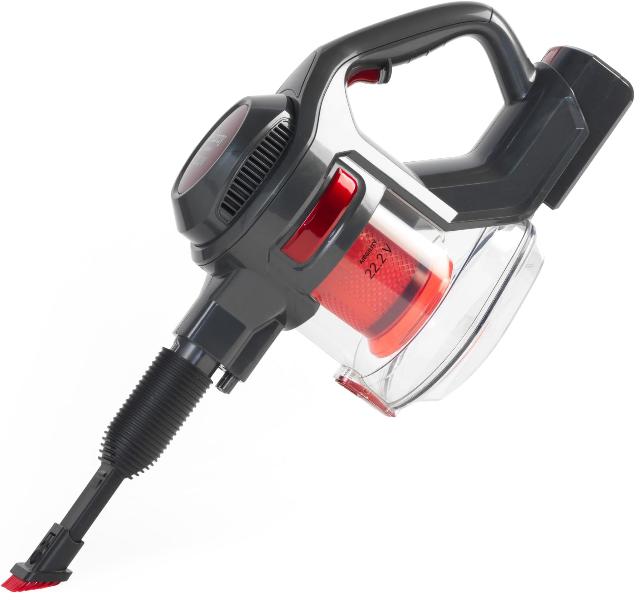 Beldray Airgility Cordless Vacuum Cleaner – 100W, 22.2V Rechargeable, Converts to Handheld, 1.2L Dust Capacity, 7–10kPa Suction, 40-Minute Runtime, Lightweight with Spare HEPA Filter, Red