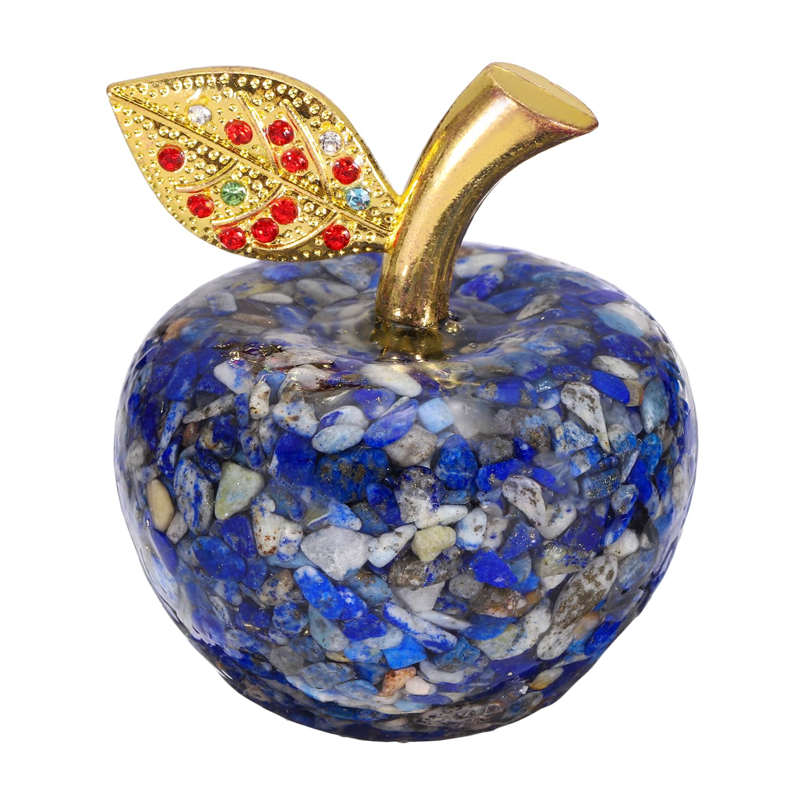 Presse-papier pomme en cristal bleu décoration maison et salon chic