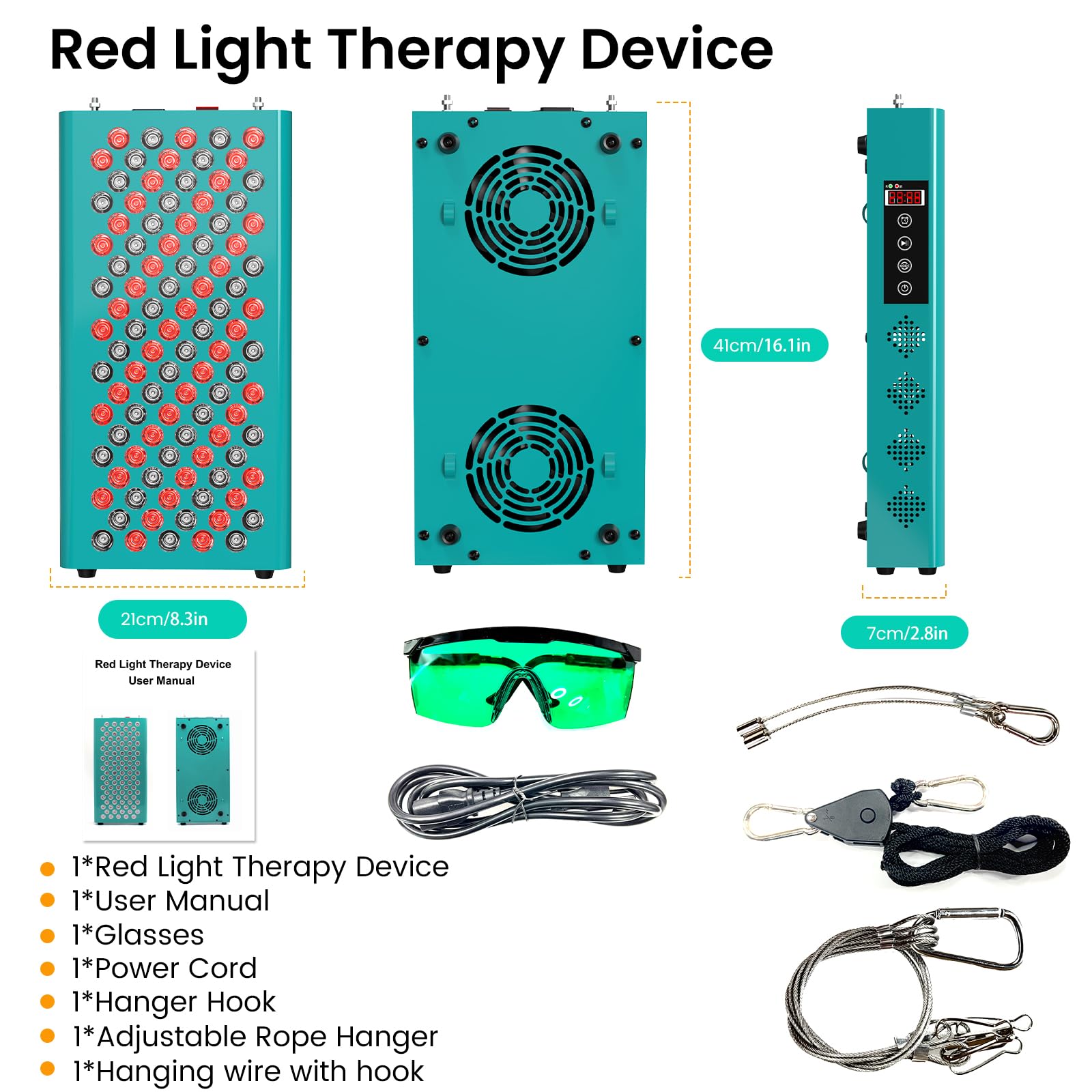 iTHERAU - Dispositivo di terapia a luce rossa, 500 W, 660 nm 850 nm luce a infrarossi con timer, senza sfarfallio 100 LED, terapia a infrarossi e a luce rossa per ricreazione migliorare il sonno